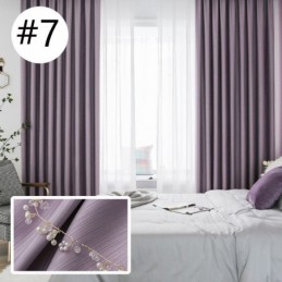 Neu Luxus Design Blackout Seide Baumwolle Vorhänge Einfarbig
