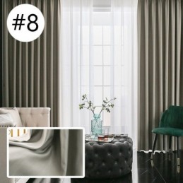 Neu Luxus Design Blackout Seide Baumwolle Vorhänge Einfarbig