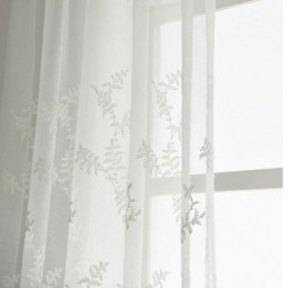 Weißer Gardinenvorhang Nach Maß, Stickerei, Tüll Für Wohnzimmer, Schlafzimmer
