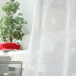 Weißer Gardinenvorhang Nach Maß, Stickerei, Tüll Für Wohnzimmer, Schlafzimmer