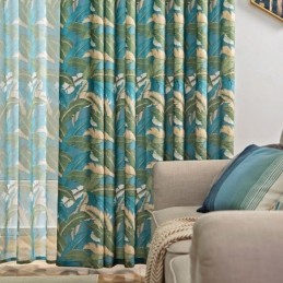 Vorhänge Aus Baumwollleinen Im Amerikanischen Stil Mit Bananenblatt-Print