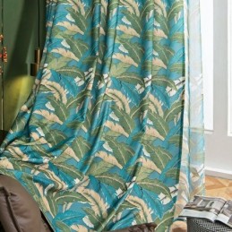 Vorhänge Aus Baumwollleinen Im Amerikanischen Stil Mit Bananenblatt-Print