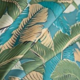 Vorhänge Aus Baumwollleinen Im Amerikanischen Stil Mit Bananenblatt-Print