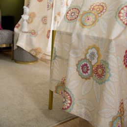 Baumwoll-Leinen-Vorhang, Maßgefertigt, Vorhang Im Amerikanischen Stil, Blumenmuster, Halbverdunkelnd