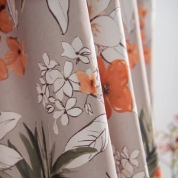 Baumwoll-Leinen-Vorhang Nach Maß Vorhang Im Amerikanischen Stil Mit Blumenmuster