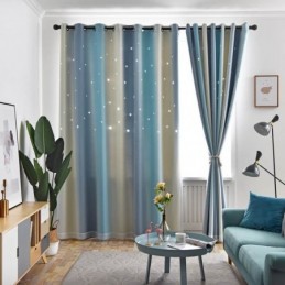 Verdunkelungsvorhang Nach Maß, Vorhang Hohlstern Mit Durchsichtigem Schlafzimmer