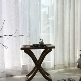 Weißer Transparenter Vorhang, Maßgefertigt, Einfarbig, Passend Zu Voile, Für Wohnzimmer Und Schlafzimmer