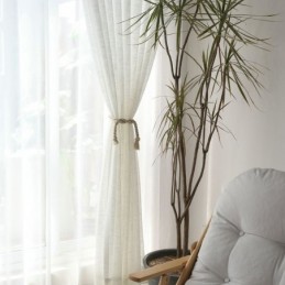 Weißer Transparenter Vorhang, Maßgefertigt, Einfarbig, Passend Zu Voile, Für Wohnzimmer Und Schlafzimmer