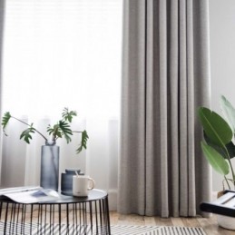 Massiver Grauer Verdunkelungsvorhang, Maßgefertigt, Vorhang, Modern, Schlicht, Für Wohnzimmer Und Schlafzimmer, Stoff