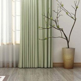 Massiver Hellgrüner Vorhang, Maßgefertigt, Vorhang, Modern, Seidenimitat, Wohnzimmer, Schlafzimmer, Verdunkelungsstoff