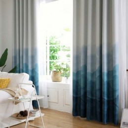 Blauer Nebel Bedruckter Vorhang Nach Maß Vorhang Modern Schlicht Verdunkelung Wohnzimmer Schlafzimmer Kinderstoff