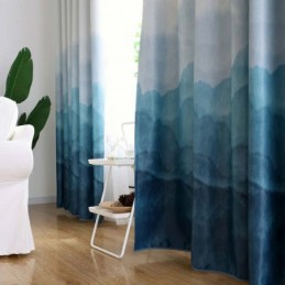 Blauer Nebel Bedruckter Vorhang Nach Maß Vorhang Modern Schlicht Verdunkelung Wohnzimmer Schlafzimmer Kinderstoff