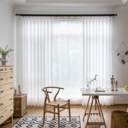 Weißer Chiffon-Vorhang, Maßgefertigt, Modern, Atmungsaktiv, Für Wohnzimmer, Schlafzimmer, Kinderzimmer