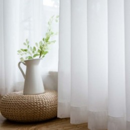 Weißer Chiffon-Vorhang, Maßgefertigt, Modern, Atmungsaktiv, Für Wohnzimmer, Schlafzimmer, Kinderzimmer