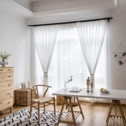 Weißer Chiffon-Vorhang, Maßgefertigt, Modern, Atmungsaktiv, Für Wohnzimmer, Schlafzimmer, Kinderzimmer