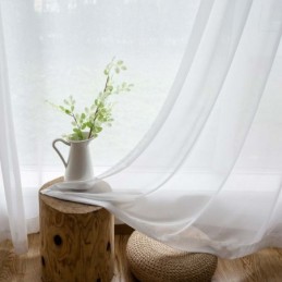 Weißer Chiffon-Vorhang, Maßgefertigt, Modern, Atmungsaktiv, Für Wohnzimmer, Schlafzimmer, Kinderzimmer
