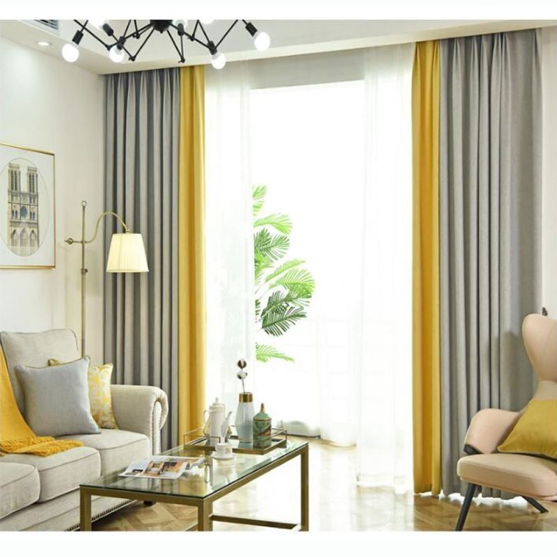 Doppelte Farben Spleißvorhang Maßgefertigter Vorhang Modern Einfach Halbverdunkelnd Wohnzimmer Schlafzimmer Stoff