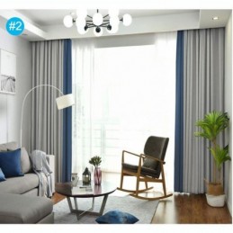 Doppelte Farben Spleißvorhang Maßgefertigter Vorhang Modern Einfach Halbverdunkelnd Wohnzimmer Schlafzimmer Stoff