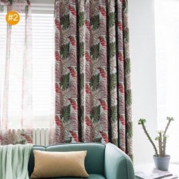 Grüner Blättervorhang, Maßgefertigt, Vorhang Mit Dschungelmotiv, Romantisch, Amerikanisch, Ländlich, Schlafzimmer, Wohnzimmer, Verdunkelungsstoff