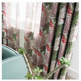Grüner Blättervorhang, Maßgefertigt, Vorhang Mit Dschungelmotiv, Romantisch, Amerikanisch, Ländlich, Schlafzimmer, Wohnzimmer, Verdunkelungsstoff