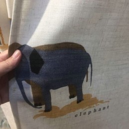 Beige Cartoon Muster Vorhang Maßanfertigung Vorhang Löwe Giraffe Elefant Kinderzimmer Vorhänge