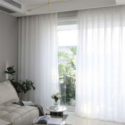 Massiver Weißer Transparenter Vorhang, Maßgefertigt, Vorhang, Modern, Schlicht, Für Wohnzimmer, Schlafzimmer, Arbeitszimmer, Stoff