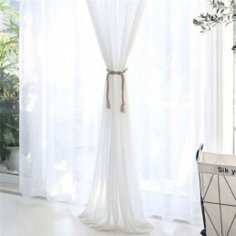 Massiver Weißer Transparenter Vorhang, Maßgefertigt, Vorhang, Modern, Schlicht, Für Wohnzimmer, Schlafzimmer, Arbeitszimmer, Stoff