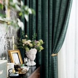 Velvet Max Verdunkelungsvorhang, Maßgefertigt, Vorhang, Malachitgrün, Einfarbig, Für Schlafzimmer