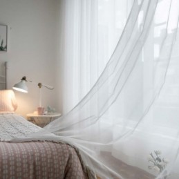 Weißer Atmungsaktiver Transparenter Vorhang, Maßgefertigt, Vorhang, Modern, Schlicht, Für Wohnzimmer, Schlafzimmer, Arbeitszimmer, Stoff