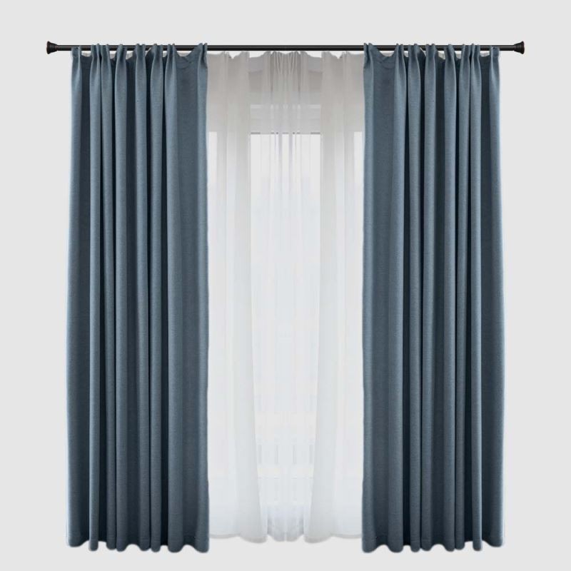 Massiver Blauer Verdunkelungsvorhang, Maßgefertigt, Vorhang, Modern, Schlicht, Für Wohnzimmer Und Schlafzimmer, Stoff