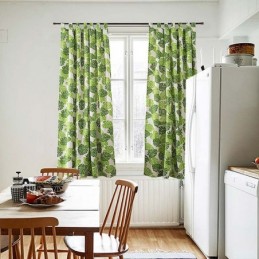 Vorhang Mit Bananenblatt-Druck, Maßgefertigt, Nordischer Stil, Für Wohnzimmer, Schlafzimmer, Arbeitszimmer, Halbverdunkelnder Stoff