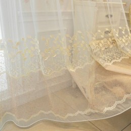 Nordischer Vorhang Nach Maß, Vorhang Mit Rankenstickerei, Wohnzimmer, Schlafzimmer
