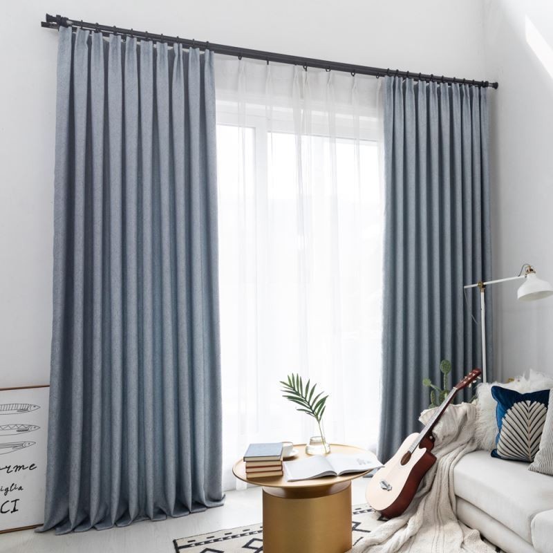 Eleganter Verdunkelungsvorhang Nach Maß, Gardine, Einfarbig, Für Schlafzimmer, Büro