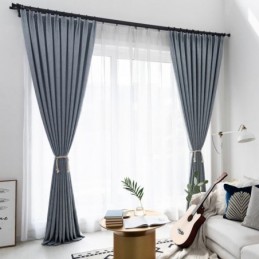 Eleganter Verdunkelungsvorhang Nach Maß, Gardine, Einfarbig, Für Schlafzimmer, Büro