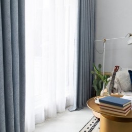 Eleganter Verdunkelungsvorhang Nach Maß, Gardine, Einfarbig, Für Schlafzimmer, Büro