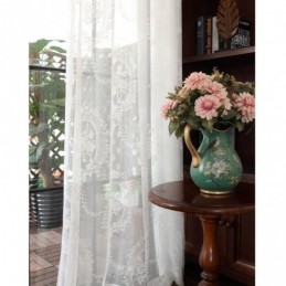 Europäischer Stil Durchsichtiger Vorhang Maßgefertigt Vorhang Panel Spitze Rose & Spiegel Voile Balkon Erkerfenster Eins