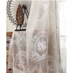 Europäischer Stil Durchsichtiger Vorhang Maßgefertigt Vorhang Panel Spitze Rose & Spiegel Voile Balkon Erkerfenster Eins