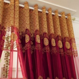 Minimalistischer Klassischer Voile-Vorhang, Maßgefertigter Vorhang, Europäischer Jacquard, Wohnzimmerfenster