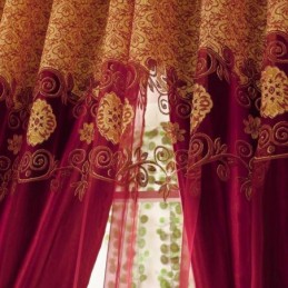 Minimalistischer Klassischer Voile-Vorhang, Maßgefertigter Vorhang, Europäischer Jacquard, Wohnzimmerfenster