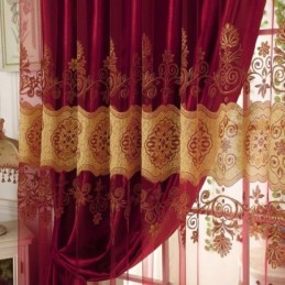 Minimalistischer Klassischer Voile-Vorhang, Maßgefertigter Vorhang, Europäischer Jacquard, Wohnzimmerfenster