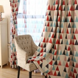Nordische Geometrie Vorhang Nach Maß Vorhang Grün Dreieck Wohnzimmer Schlafzimmer Stoff