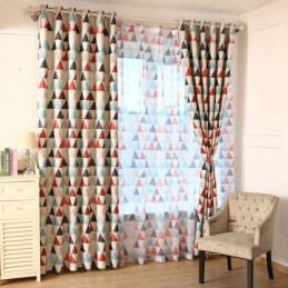 Nordische Geometrie Vorhang Nach Maß Vorhang Grün Dreieck Wohnzimmer Schlafzimmer Stoff