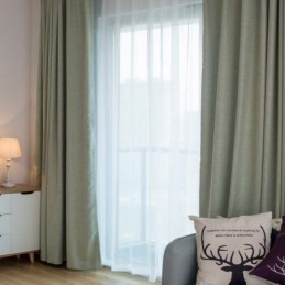 Massiver Grüner Verdunkelungsvorhang, Maßgefertigt, Vorhang, Modern, Schlicht, Für Wohnzimmer Und Schlafzimmer, Stoff