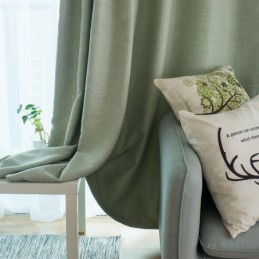 Massiver Grüner Verdunkelungsvorhang, Maßgefertigt, Vorhang, Modern, Schlicht, Für Wohnzimmer Und Schlafzimmer, Stoff