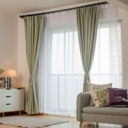 Massiver Grüner Verdunkelungsvorhang, Maßgefertigt, Vorhang, Modern, Schlicht, Für Wohnzimmer Und Schlafzimmer, Stoff