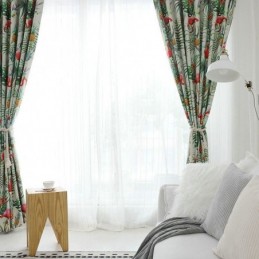Flamingo Verdunkelungsvorhang Nach Maß, Vorhang Nach Maß, Tier-Dschungel-Thema