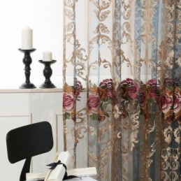 Nordischer Transparenter Vorhang Nach Maß Vorhang Luxus Atmungsaktiv Stickerei Wohnzimmer