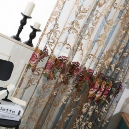 Nordischer Transparenter Vorhang Nach Maß Vorhang Luxus Atmungsaktiv Stickerei Wohnzimmer