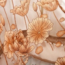 Moderner Minimalistischer Voile-Vorhang Nach Maß, Vorhang, Braun, Jacquard, Wohnzimmer, Fenster, Durchsichtig