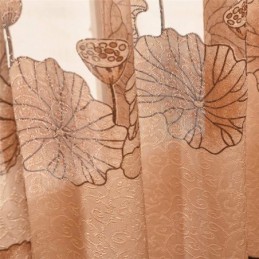 Moderner Minimalistischer Voile-Vorhang Nach Maß, Vorhang, Braun, Jacquard, Wohnzimmer, Fenster, Durchsichtig